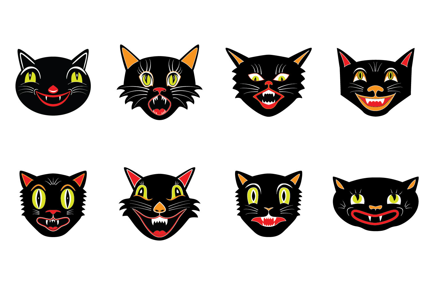 Download Vintage Vector Halloween Cats By Eyestigmatic Design ...