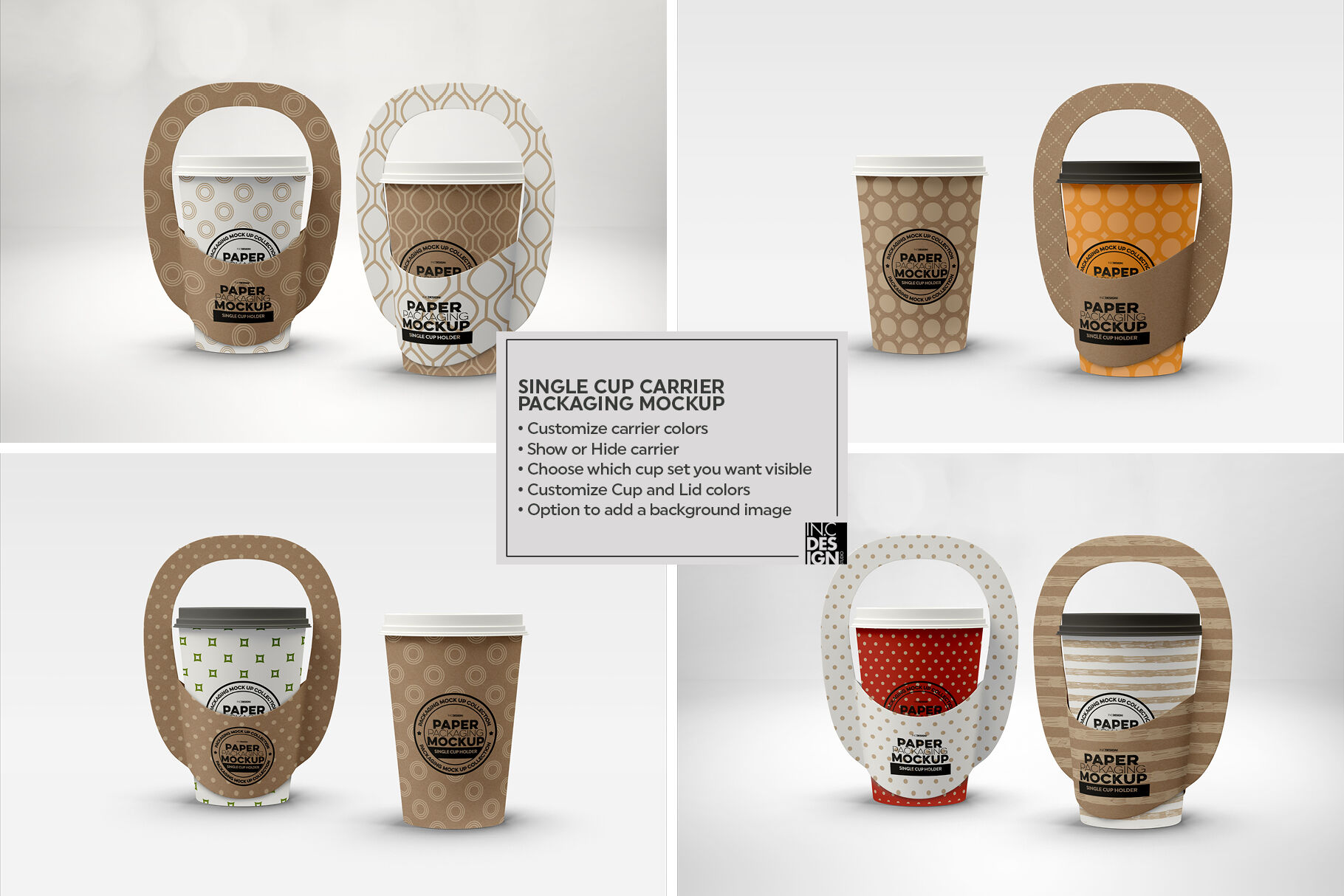 Download Single Cup Paper Carrier Mockup By INC Design Studio | TheHungryJPEG.com