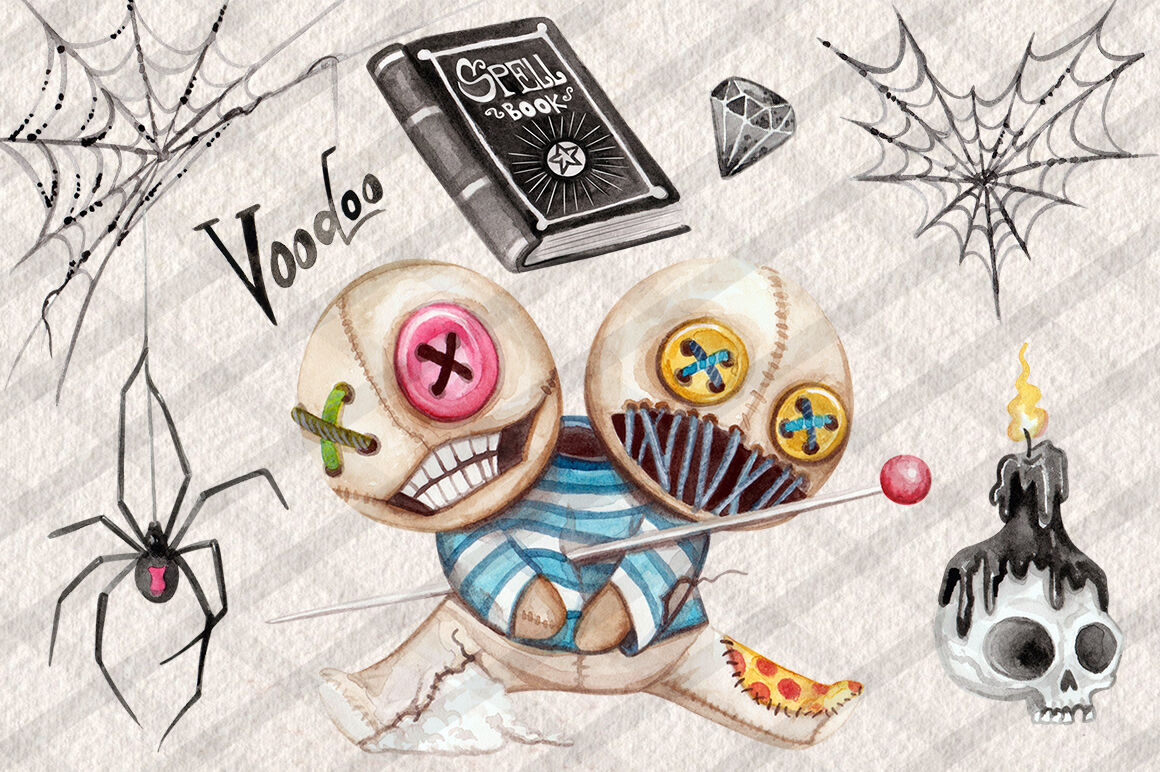 Watercolor Voodoo Collection By Dapper Dudell Thehungryjpeg Com