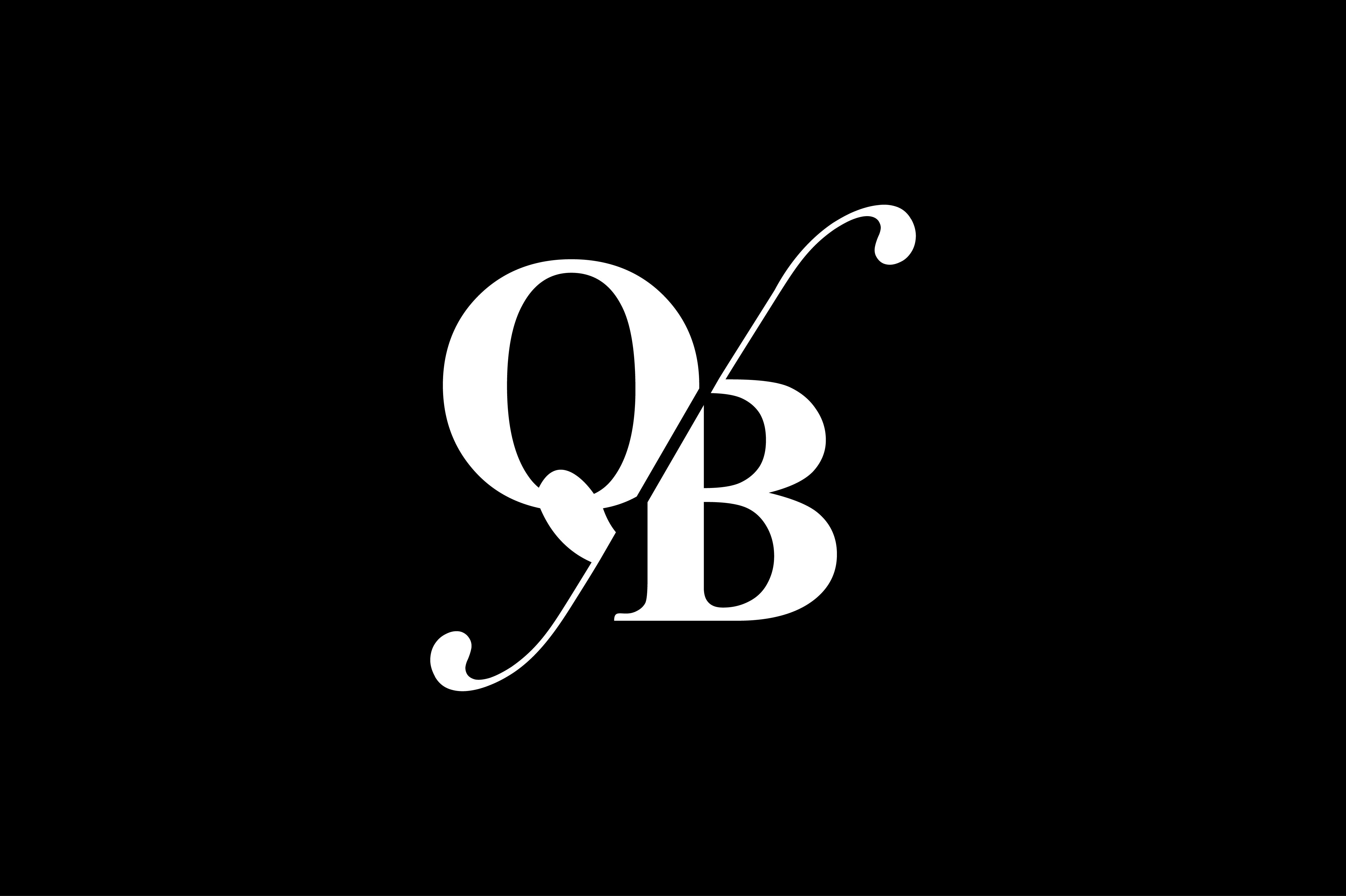 QB Monogram Logo Design By Vectorseller | TheHungryJPEG.com