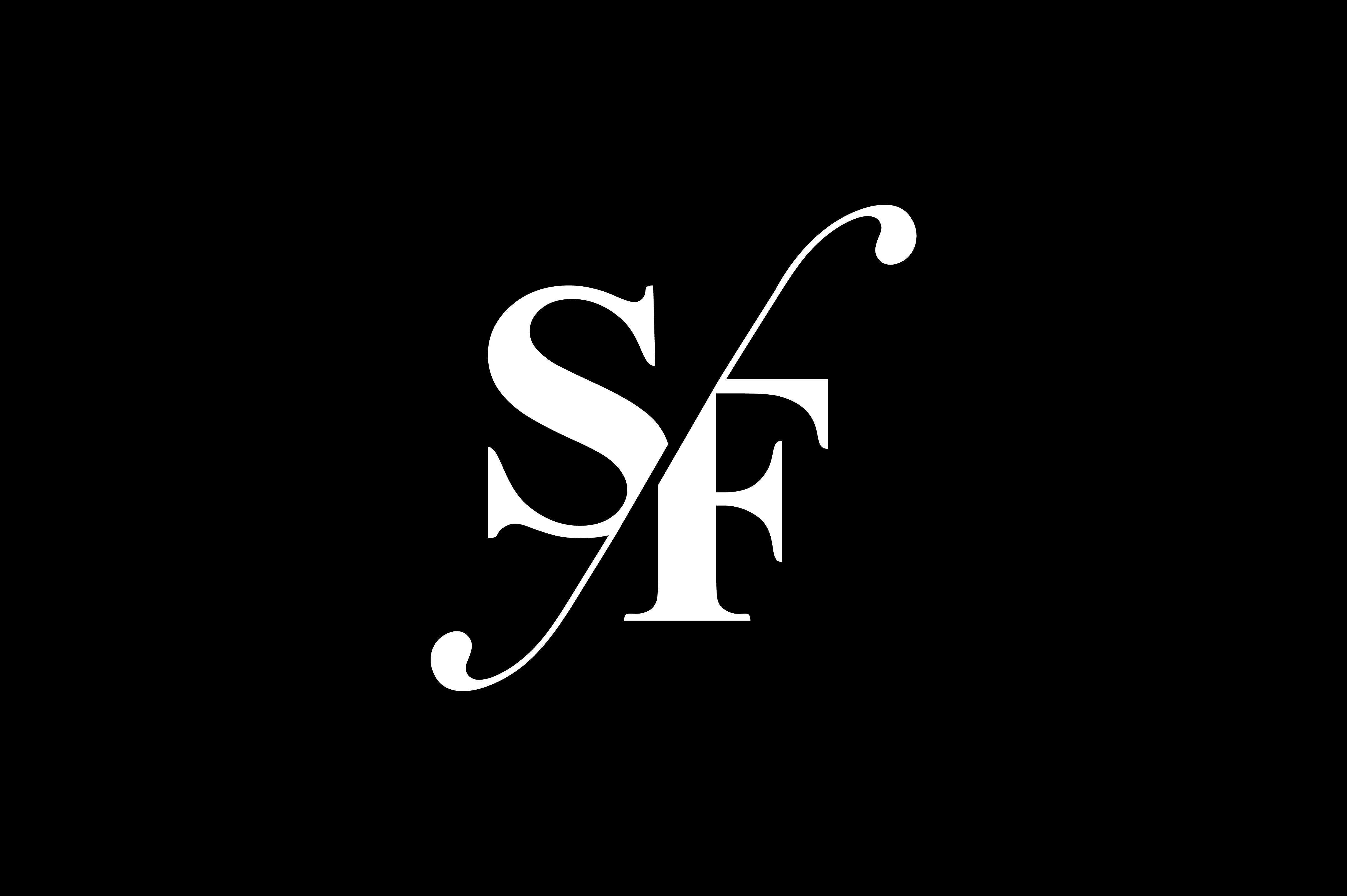  SF Monogram Logo Design By Vectorseller TheHungryJPEG
