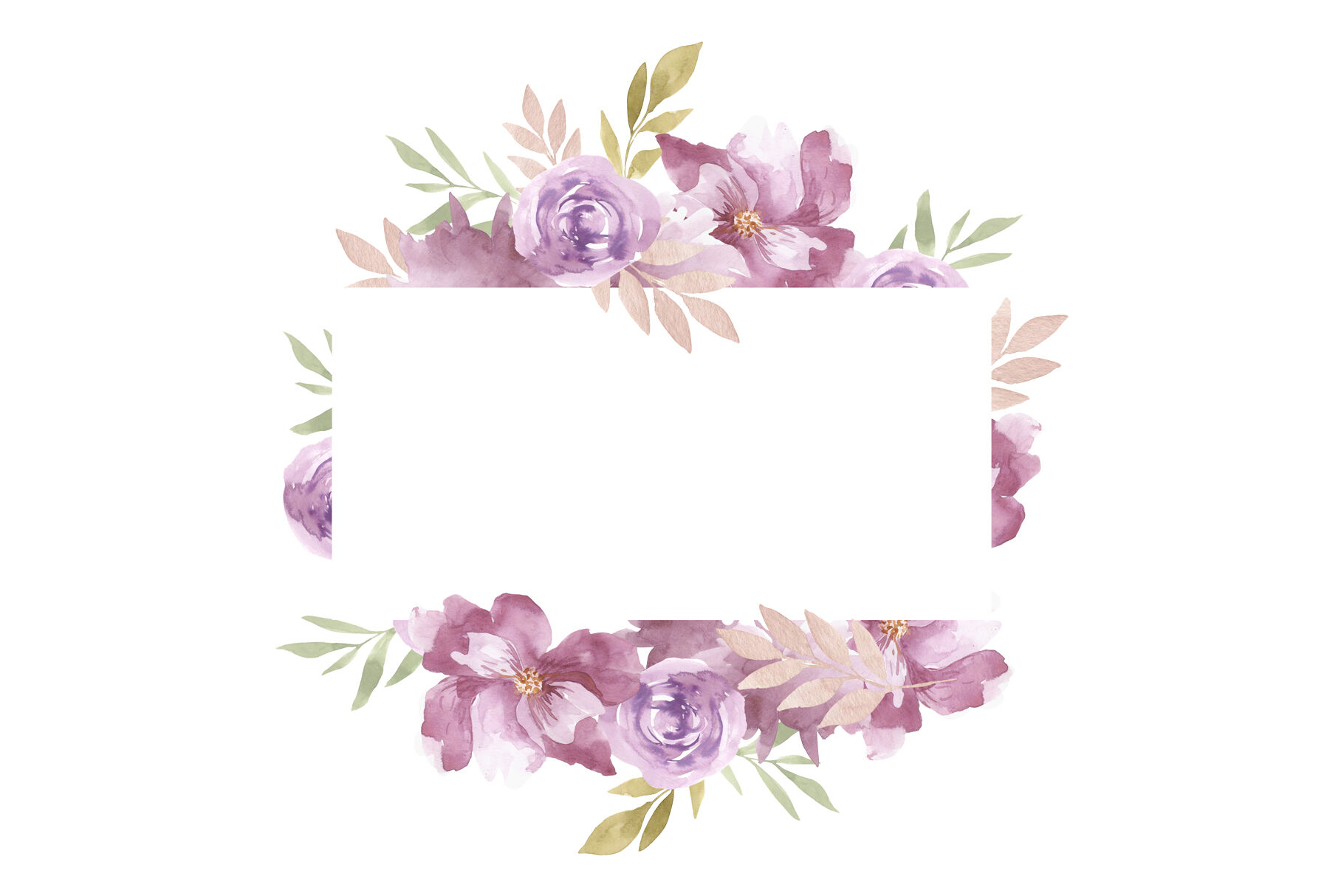 Floral Watercolor Clipart Frames And Wreaths, Roses Frame, Botanical By Artmaslyanaya | Thehungryjpeg.com