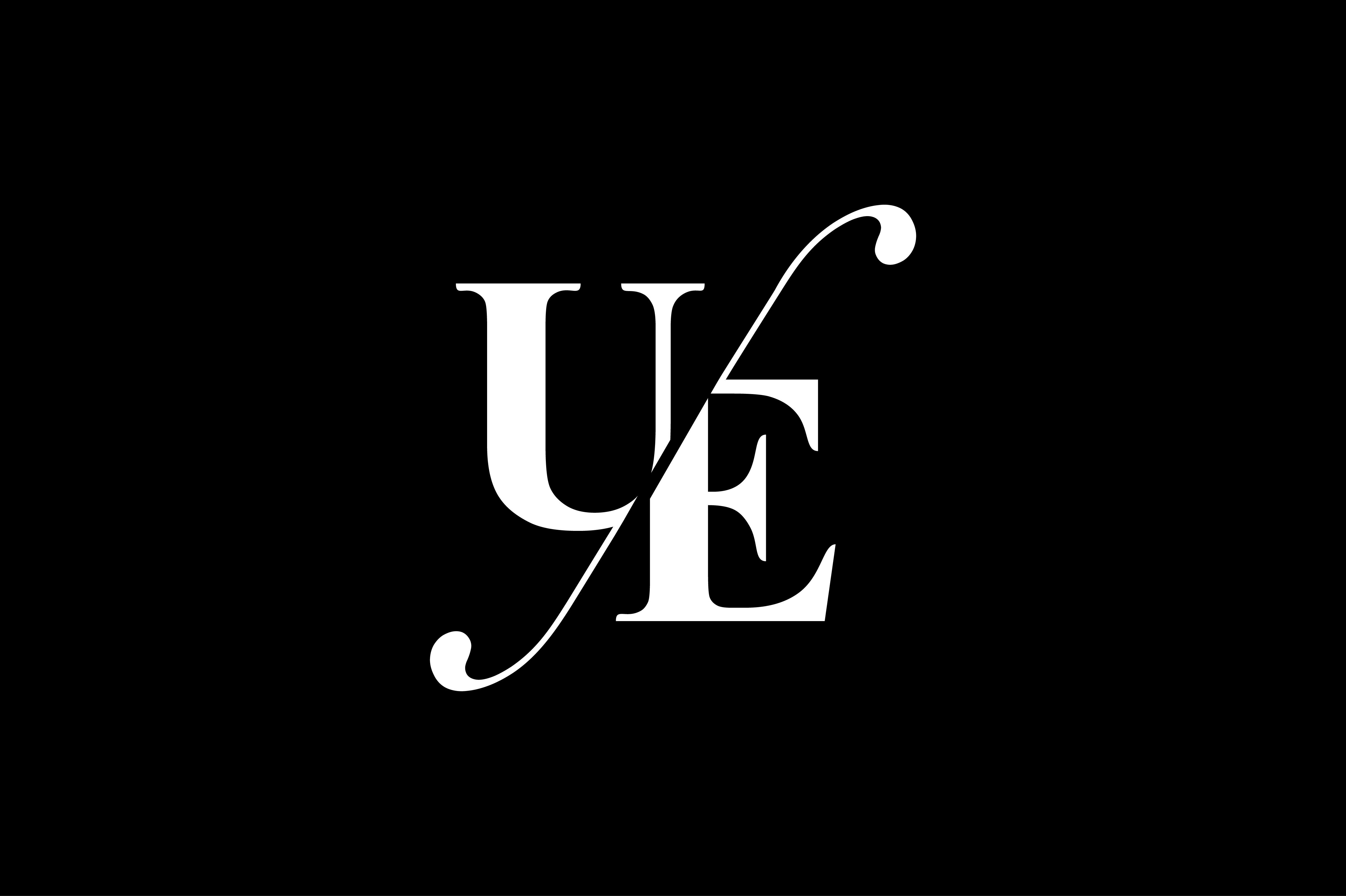 UE Monogram Logo design By Vectorseller | TheHungryJPEG.com