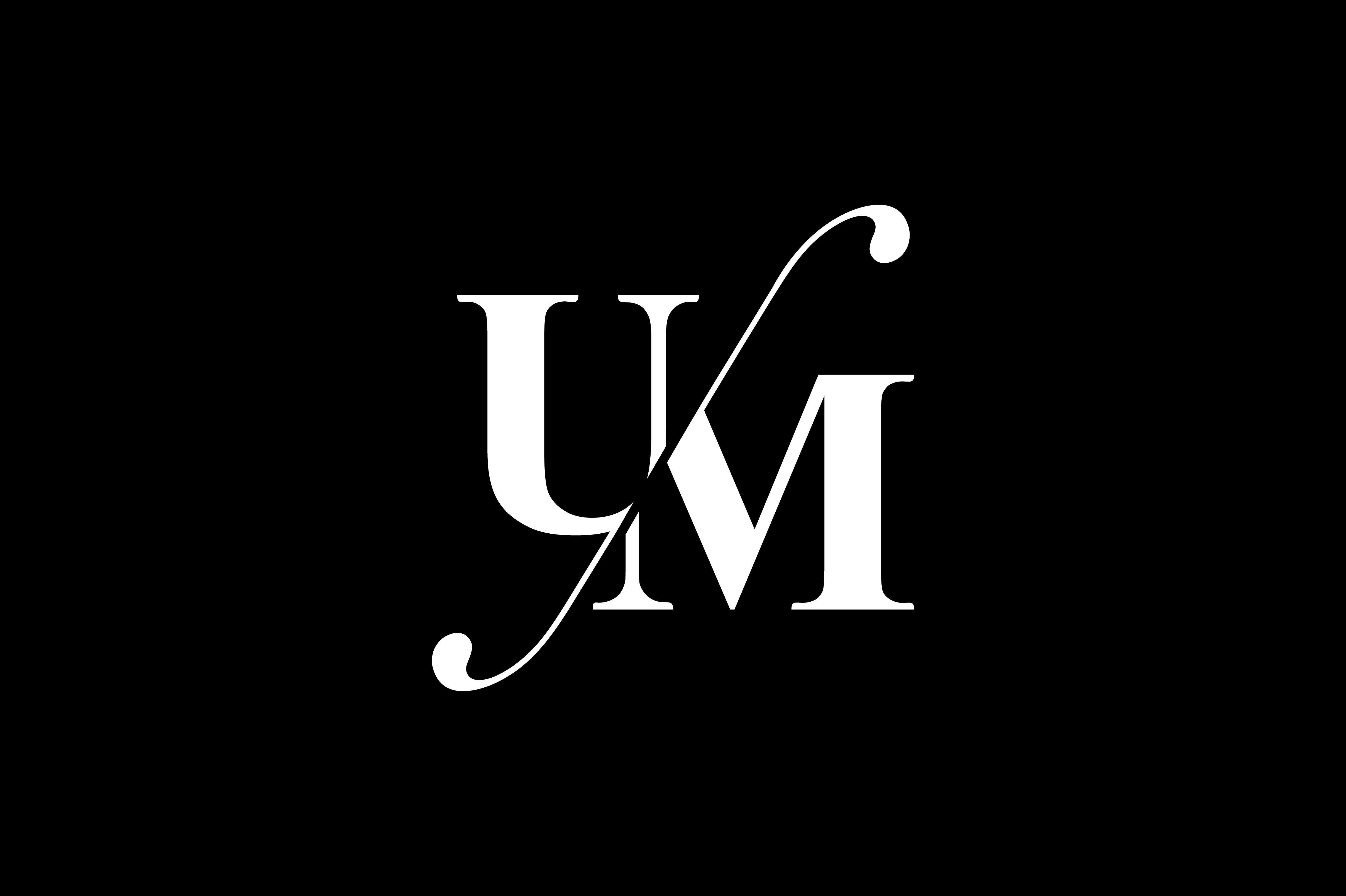 UM Monogram Logo Design By Vectorseller TheHungryJPEG Com