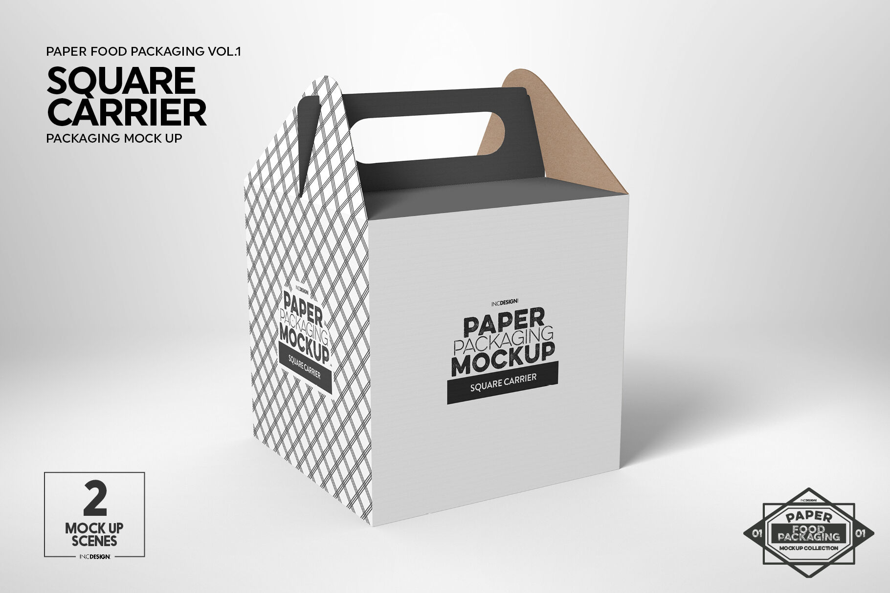 VOL 1: Paper Food Box Packaging Mockup Collection By INC Design Studio