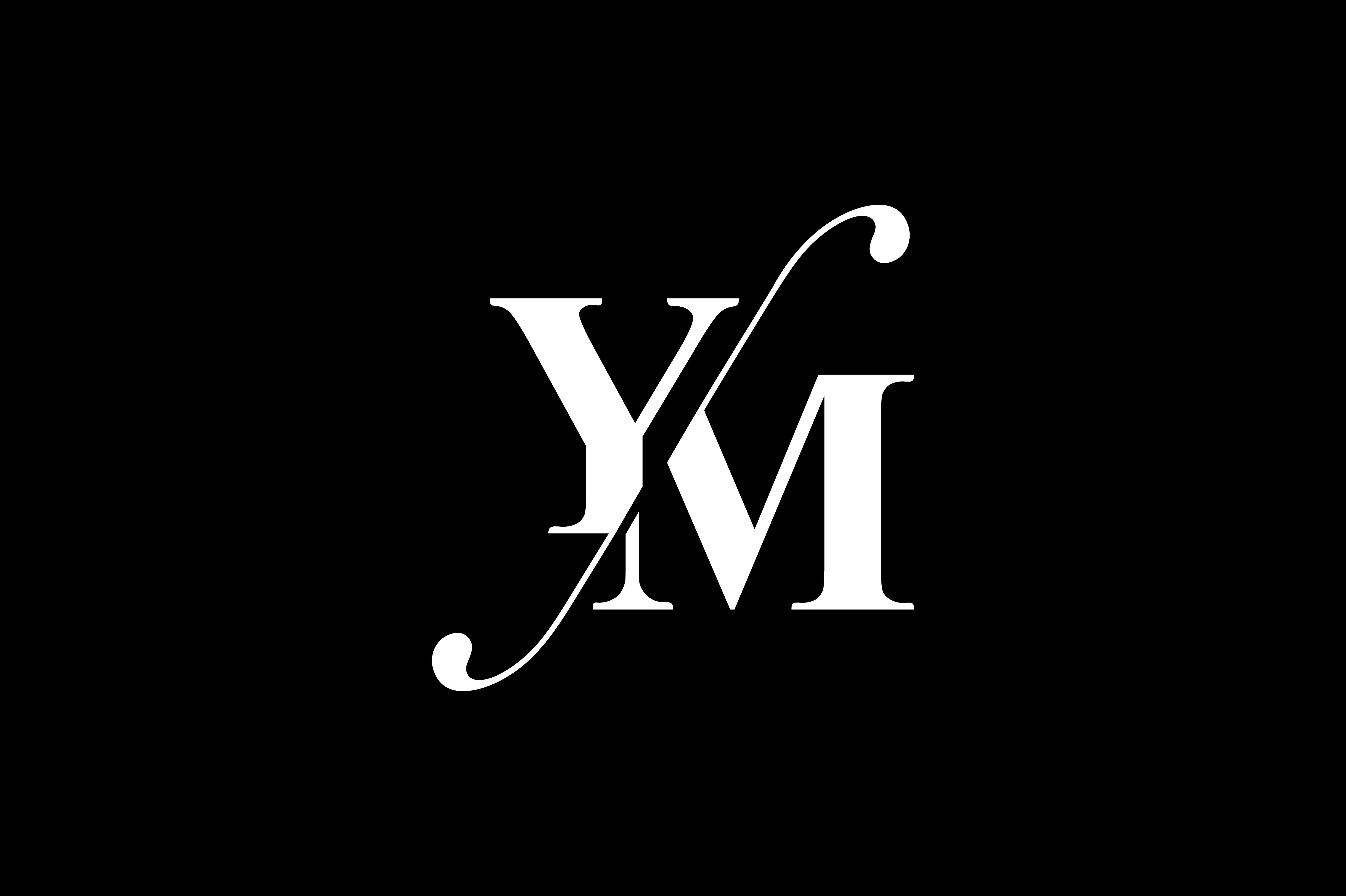 Ym Monogram Logo Design By Vectorseller Thehungryjpeg Com