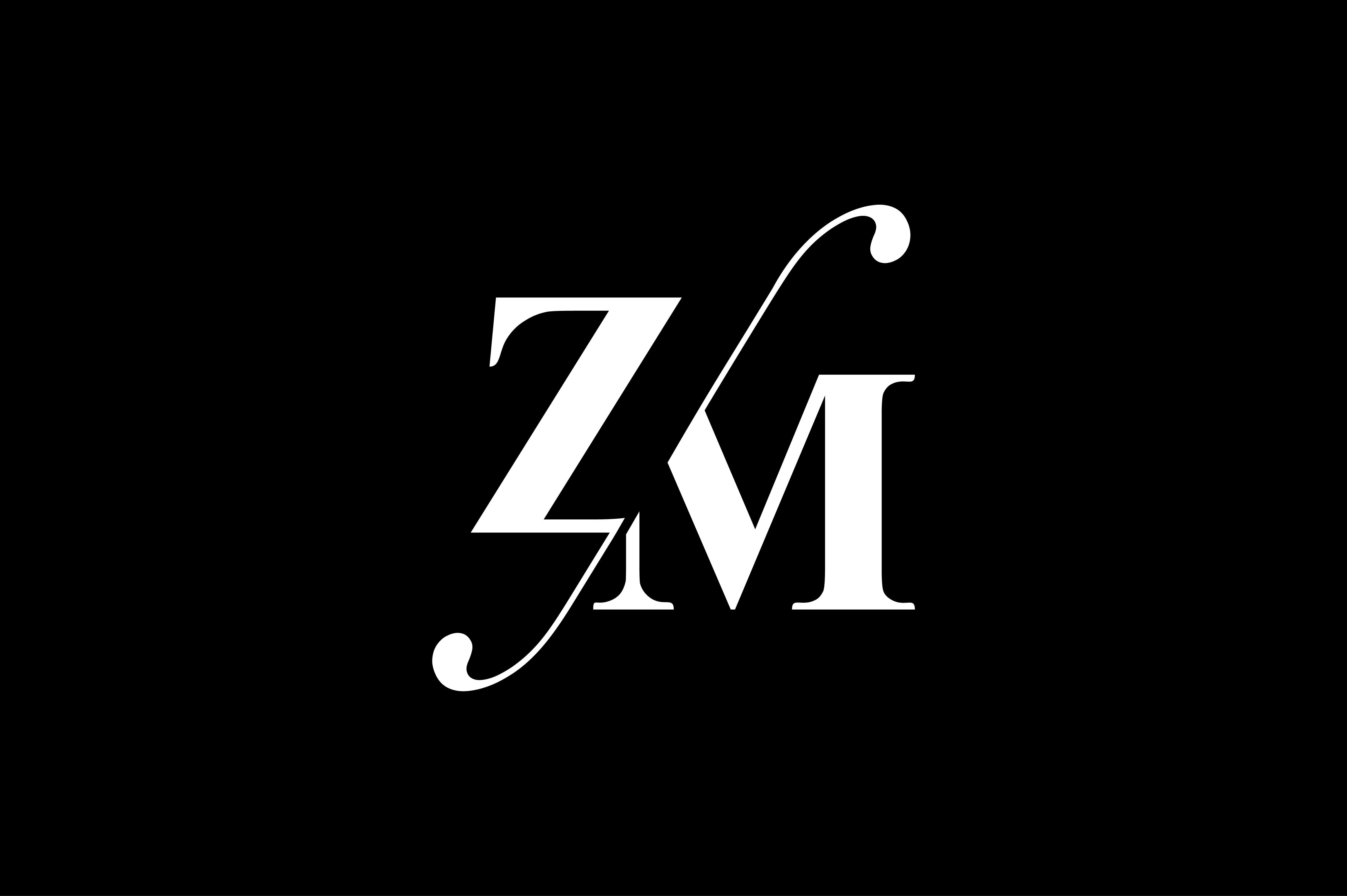 ZM Monogram Logo Design By Vectorseller | TheHungryJPEG.com