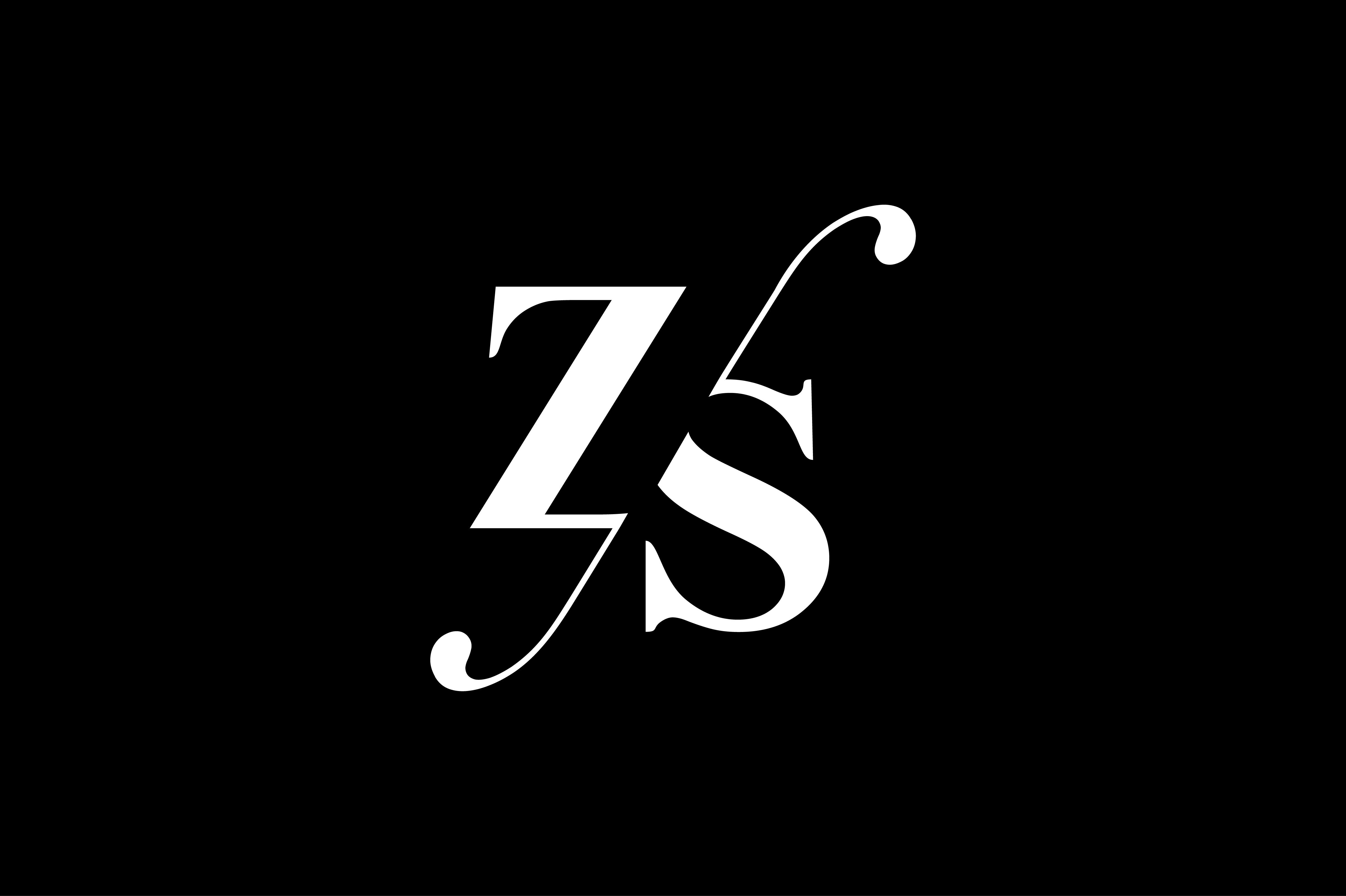 Zs Monogram Logo Design By Vectorseller Thehungryjpeg Com