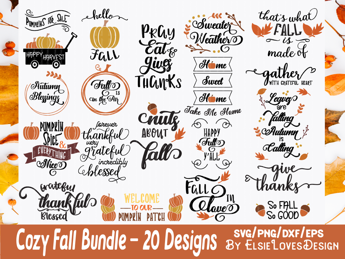 Fall Thanksgiving Quotes SVG Bundle By ElsieLovesDesign TheHungryJPEG