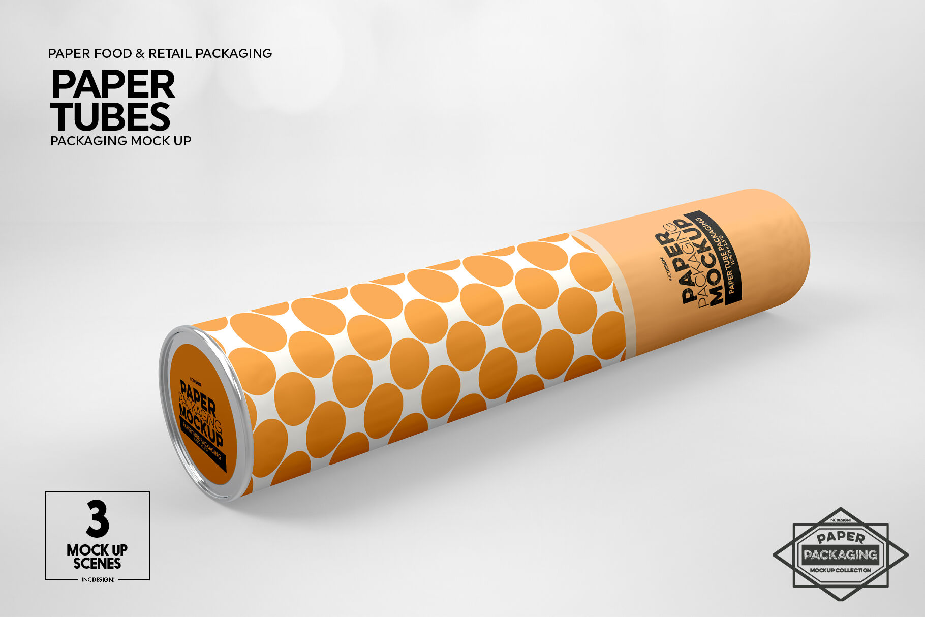 Paper Tube Packaging Mockup By INC Design Studio | TheHungryJPEG.com