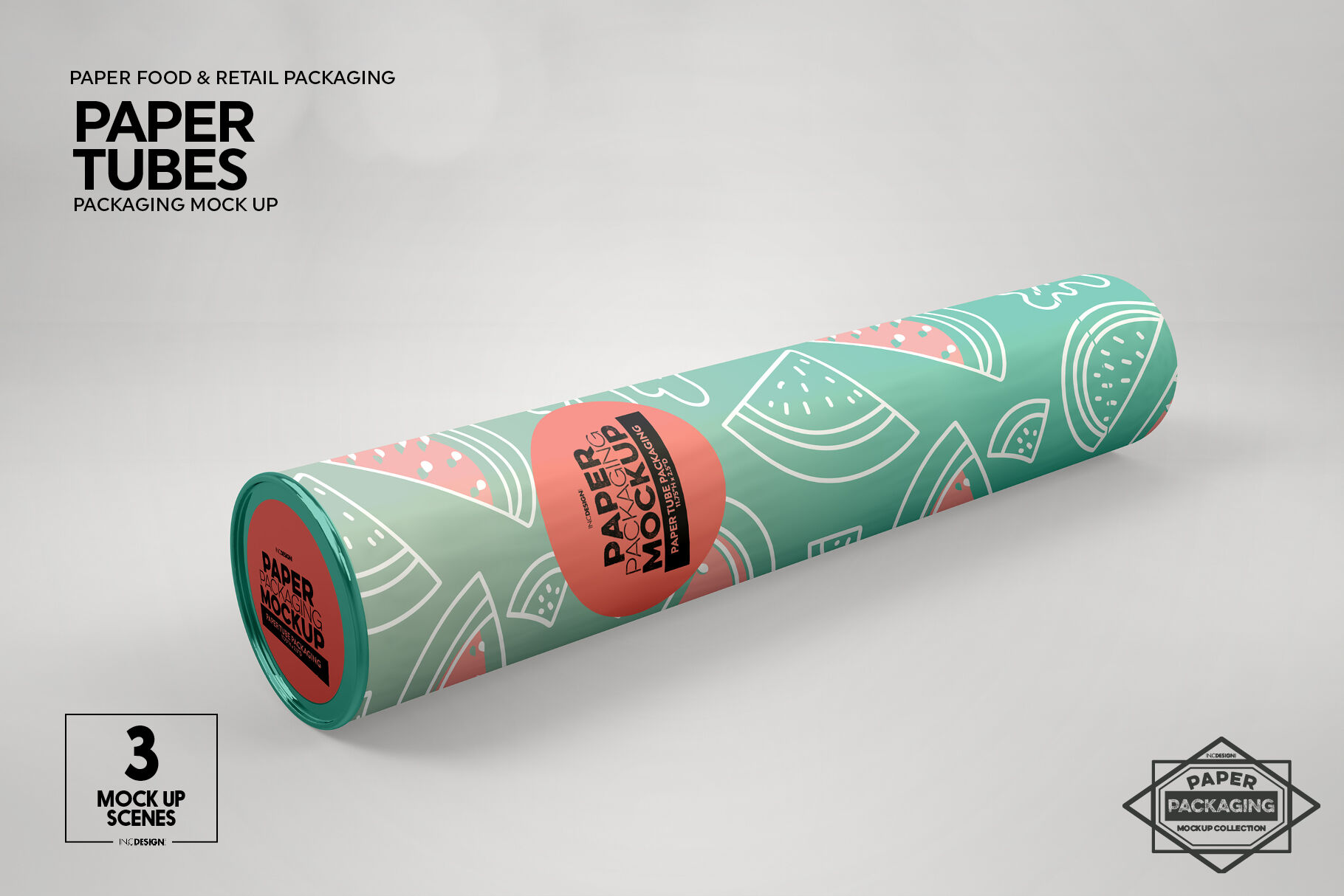 Paper Tube Packaging Mockup By INC Design Studio | TheHungryJPEG.com