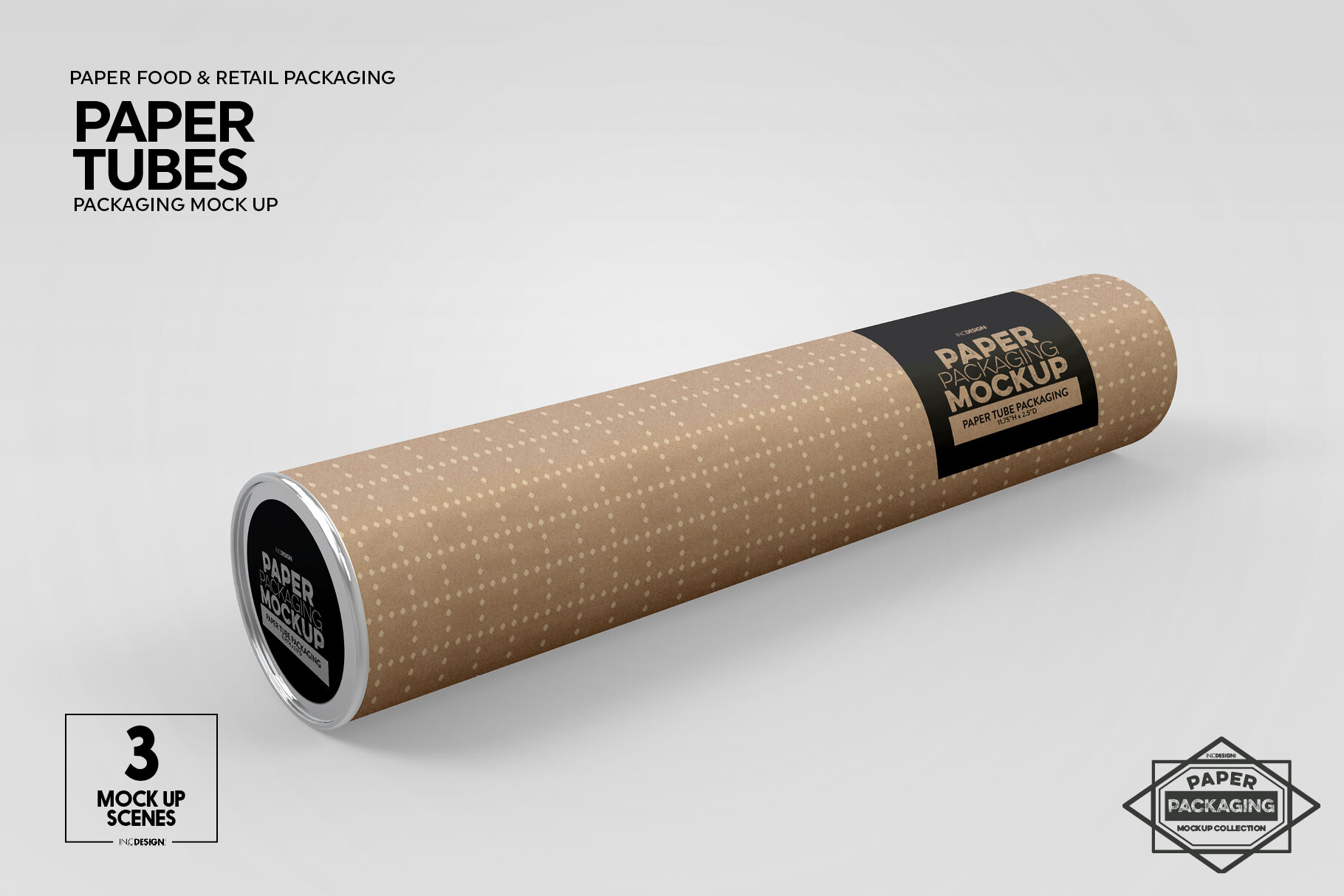 Download Paper Tube Packaging Mockup By INC Design Studio | TheHungryJPEG.com