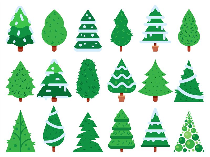 Green Christmas Tree Simple Xmas Trees Shape Nature Fir Isolated Vec By Tartila Thehungryjpeg Com
