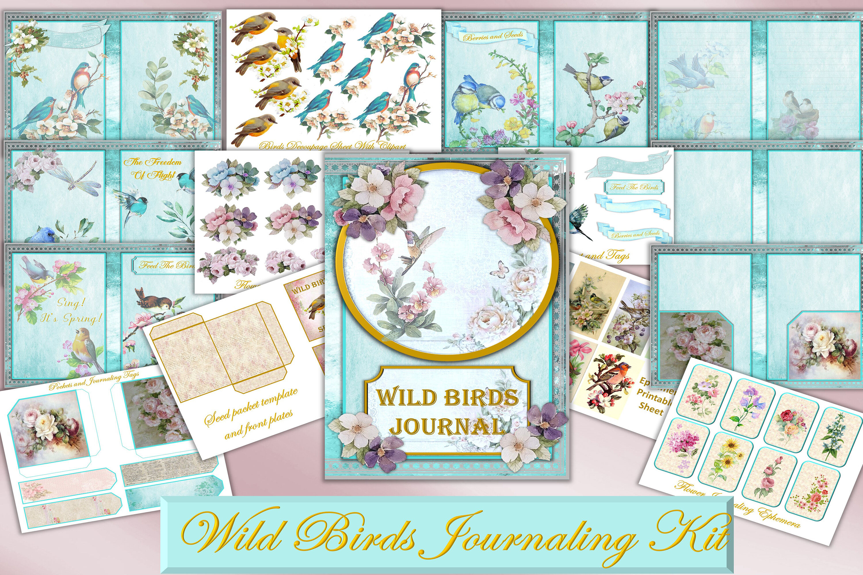 Printable Journal Kit with Free Clipart and Ephemera By The Paper