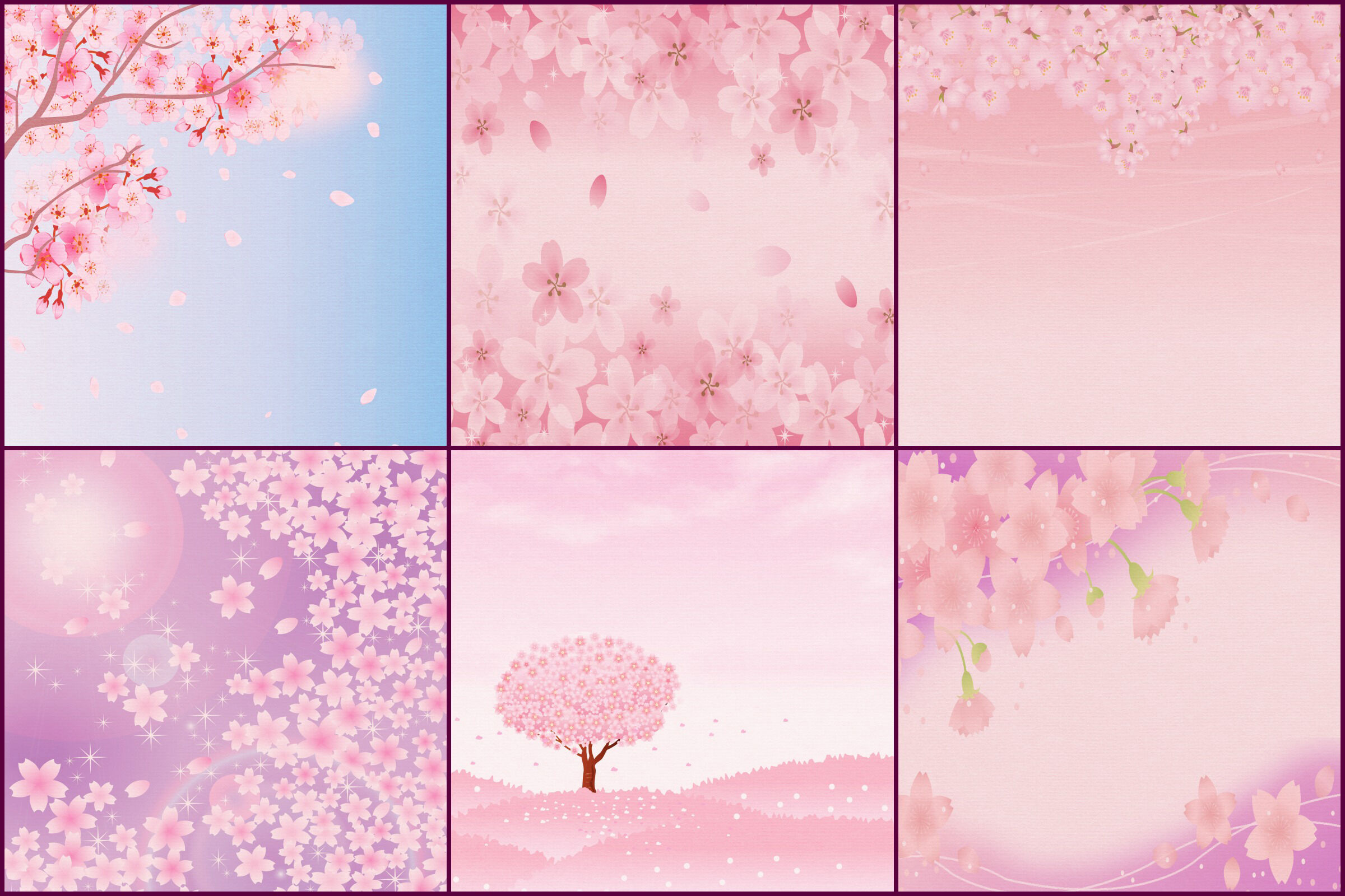 Sakura Japanese Cherry Blossom Digital Papers By Me And Ameliè Thehungryjpeg