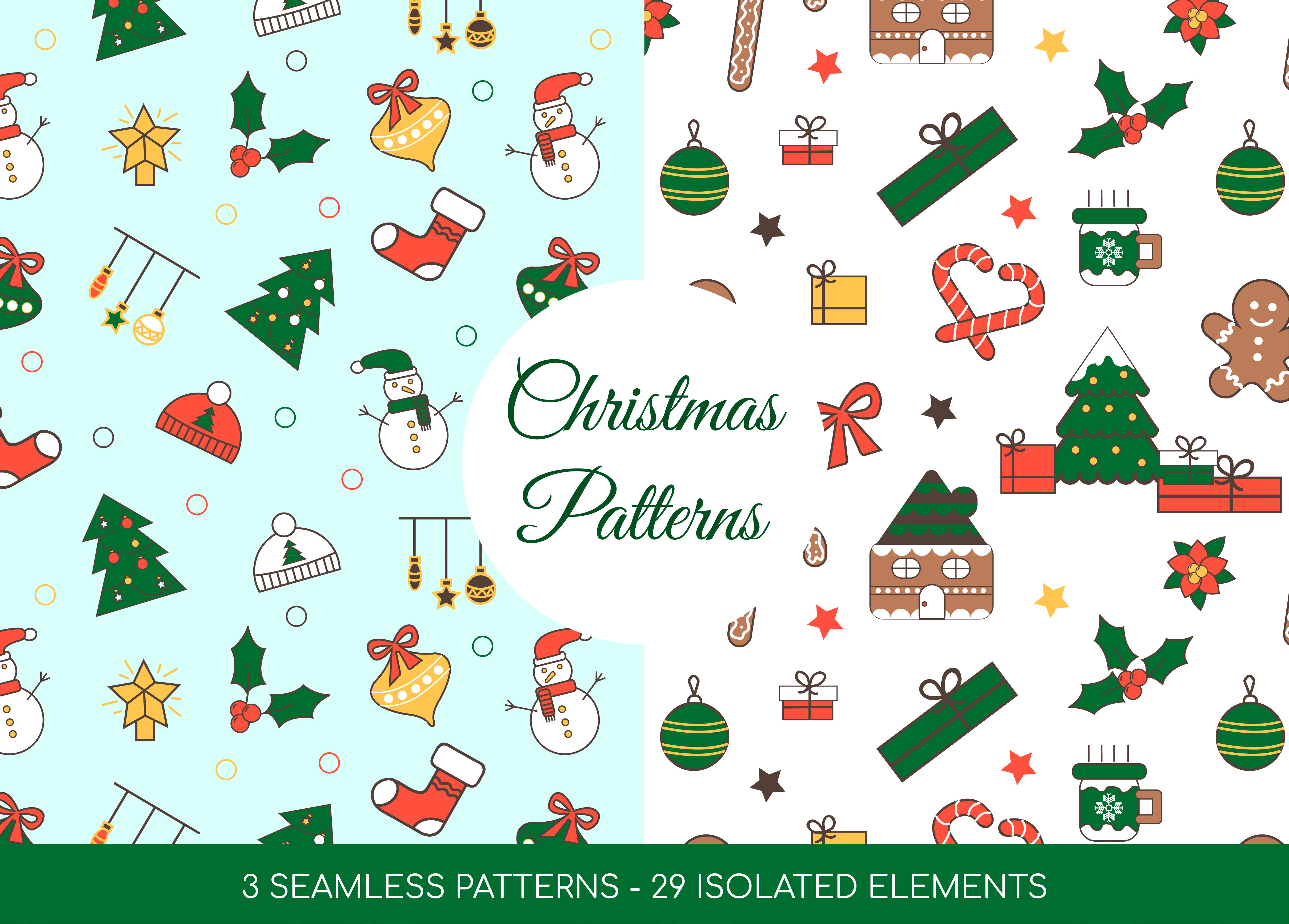 Cute Christmas Patterns By Wouldulearn Thehungryjpeg Com