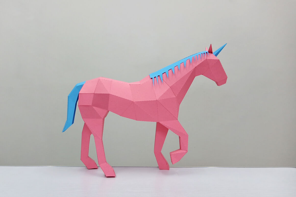 Download Diy Unicorn Sculpture 3d Papercraft By Paper Amaze Thehungryjpeg Com