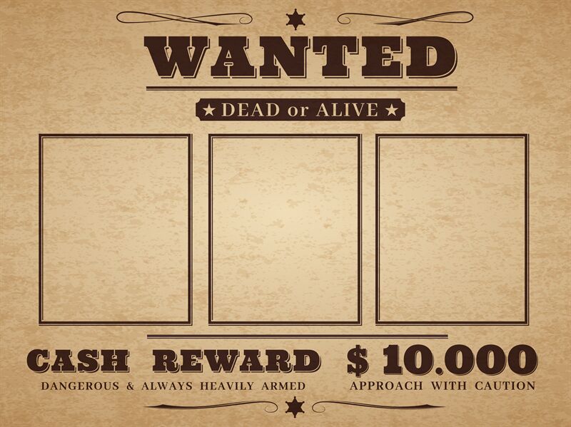 Wanted cowboy poster. Paper vintage texture distressed wild west weste ...