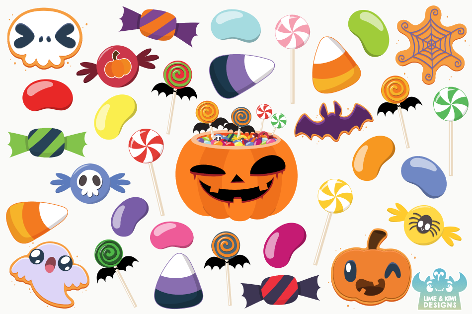 Download Halloween Candy Clipart, Instant Download Vector Art By ...