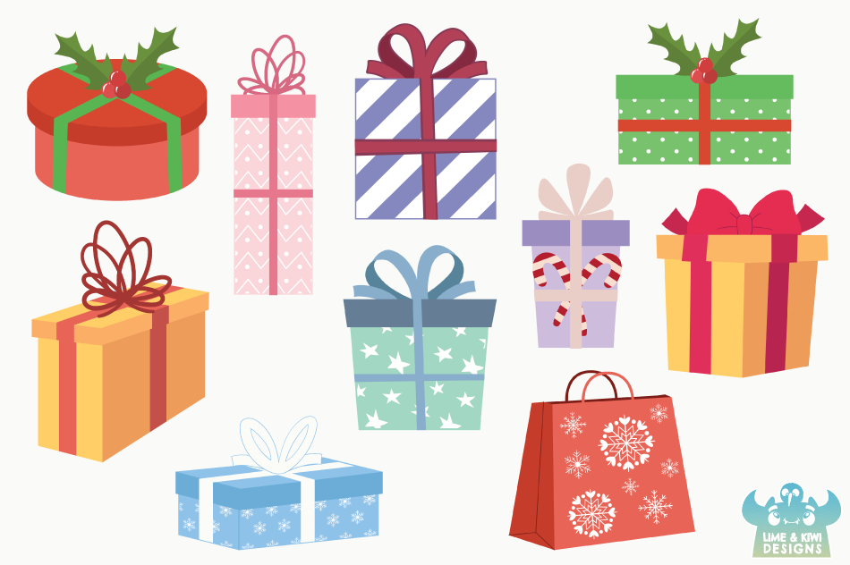 Download Christmas Presents Clipart, Instant Download Vector Art By ...