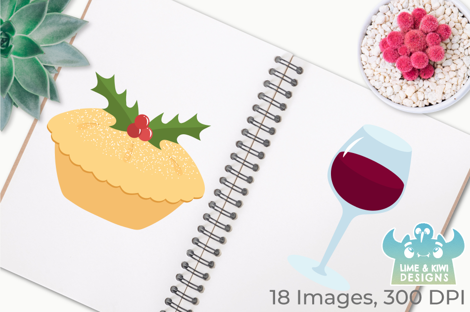 Christmas Dinner Clipart Instant Download Vector Art By Lime And Kiwi Designs Thehungryjpeg Com