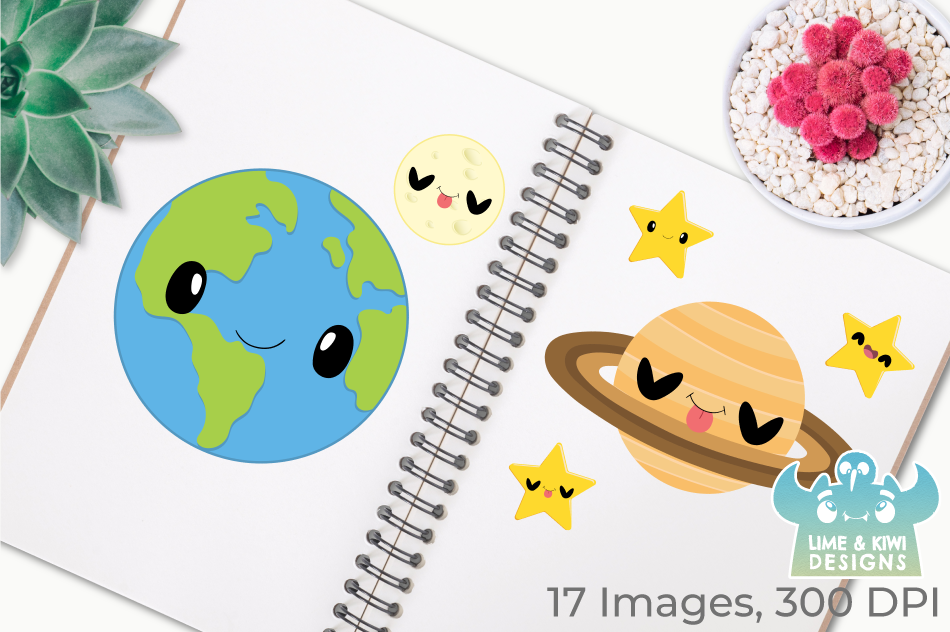 Solar System Planets 1 Clipart Instant Download Vector Art By Lime And Kiwi Designs Thehungryjpeg Com