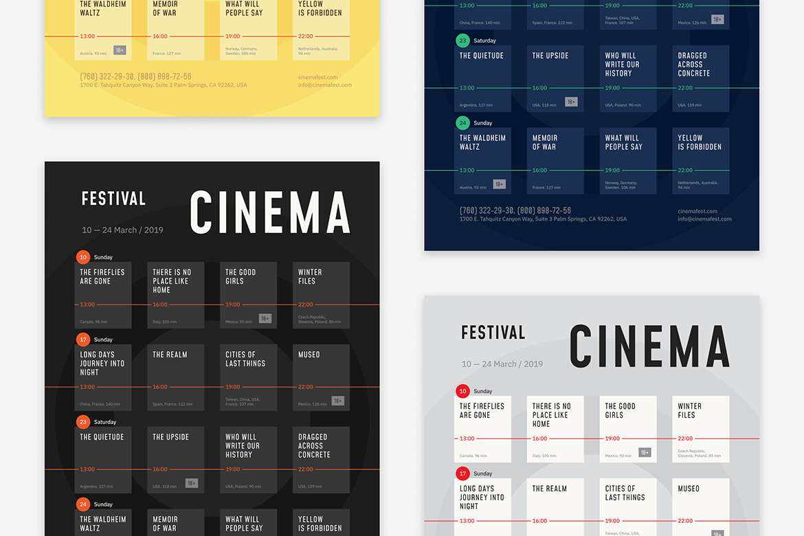 Film Festival Schedule Poster By Edt.im TheHungryJPEG