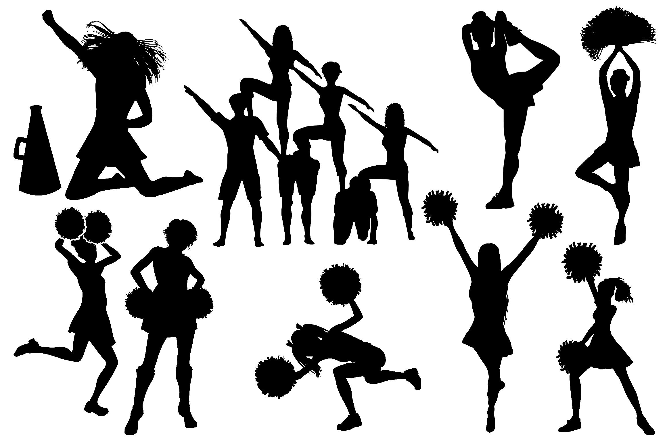 Cheerleader Silhouettes AI EPS PNG By Me and Ameliè