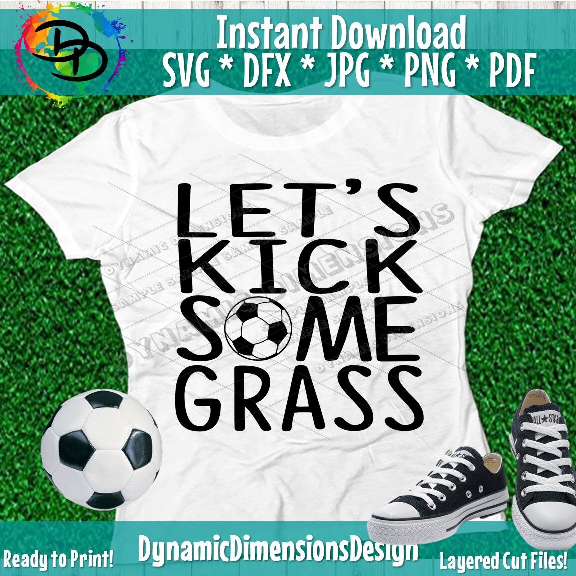 Let S Kick Some Grass Svg Kids Soccer Svg Soccer Cut Files Iron On By Dynamic Dimensions Thehungryjpeg Com