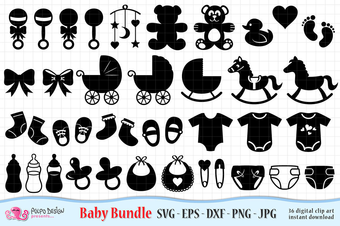 Download Baby Svg Bundle Svg Eps Dxf Jpg And Png By Polpo Design Thehungryjpeg Com