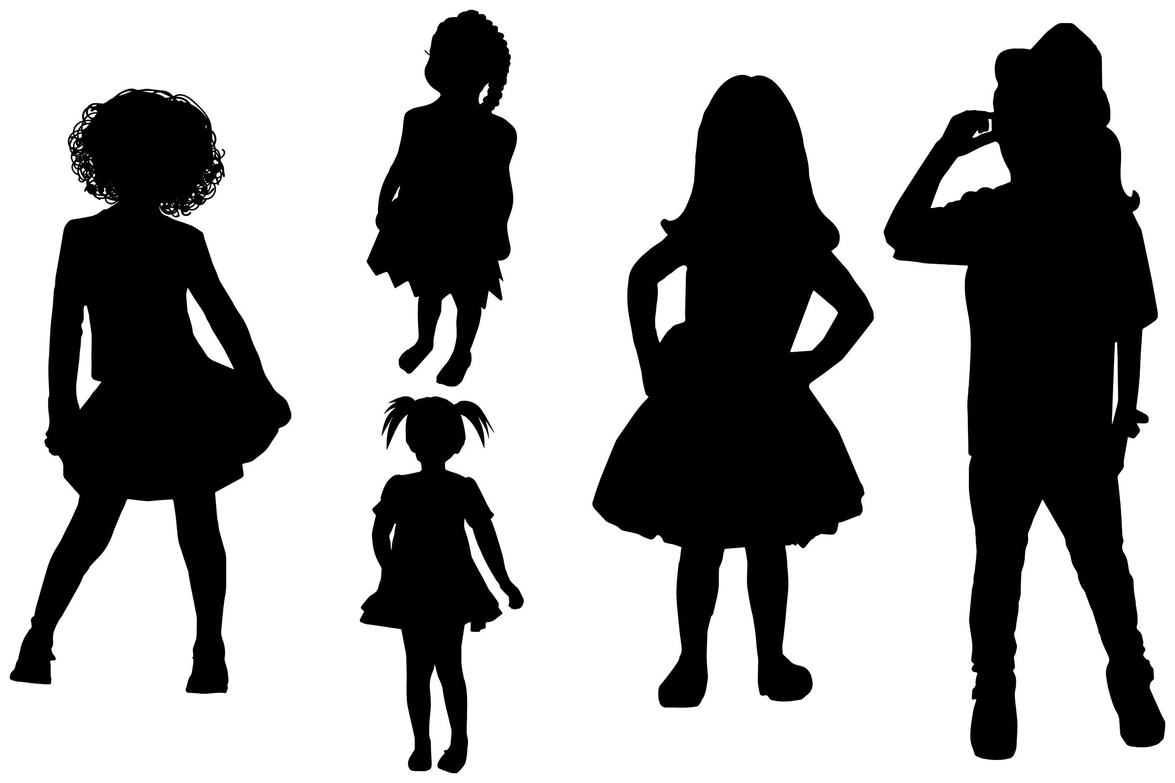 Young Girls Silhouettes AI EPS PNG By Me and Ameliè