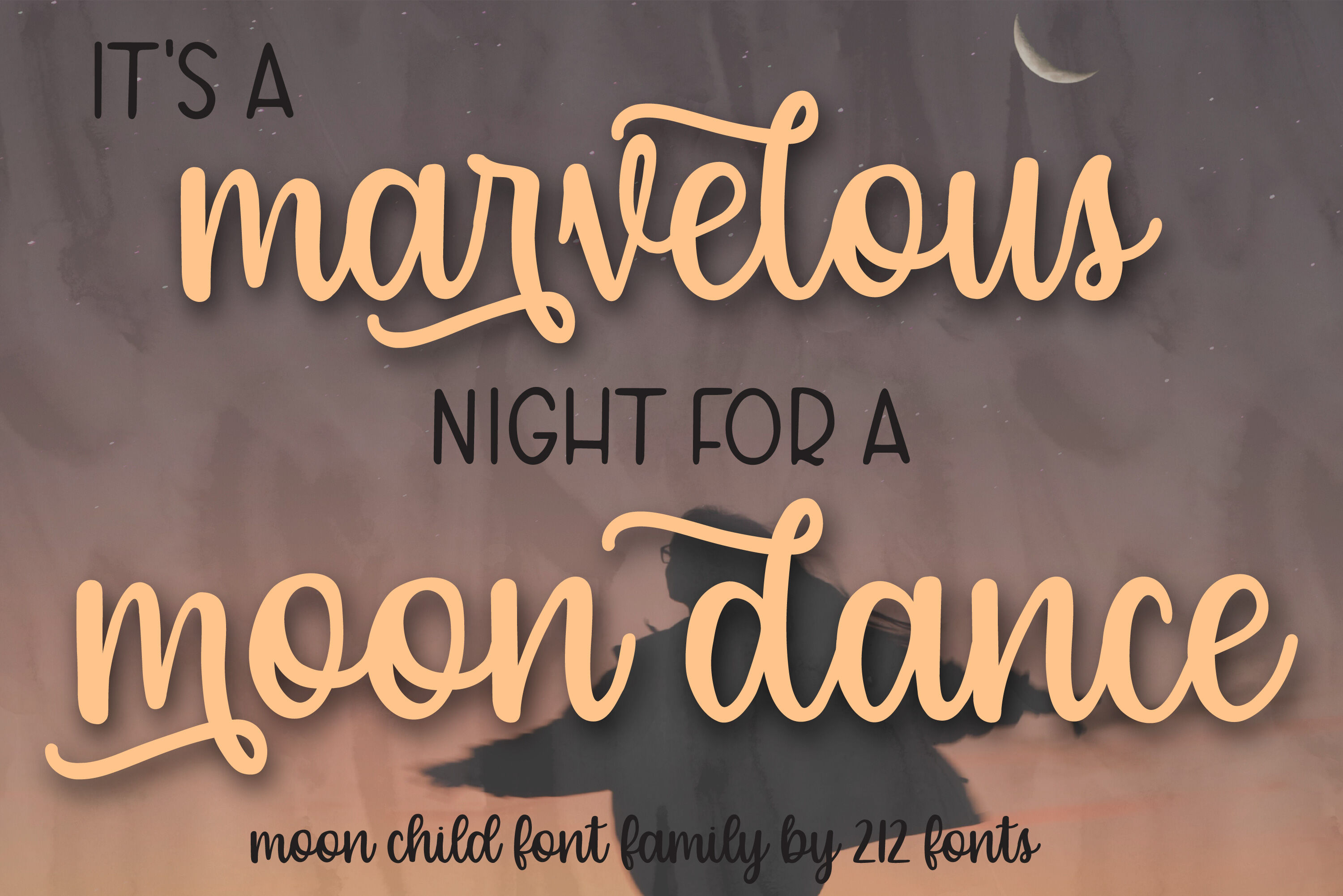 Moon Child Handwritten Font Trio Including Script Sans And Caps Fonts By 212 Fonts Thehungryjpeg Com