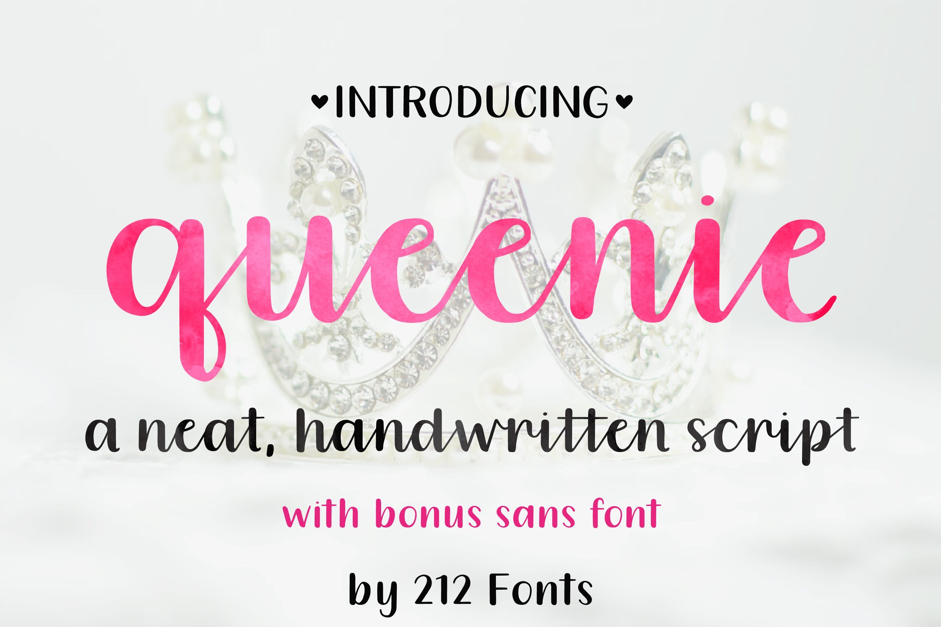 Queenie Script Font Family Including Sans Serif Serif And Script By 212 Fonts Thehungryjpeg Com