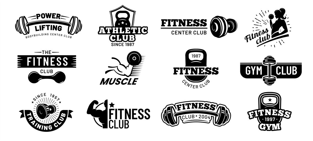 Gym Badges Bodybuilding Stencil Label Fitness Monochrome Silhouette By Tartila Thehungryjpeg Com