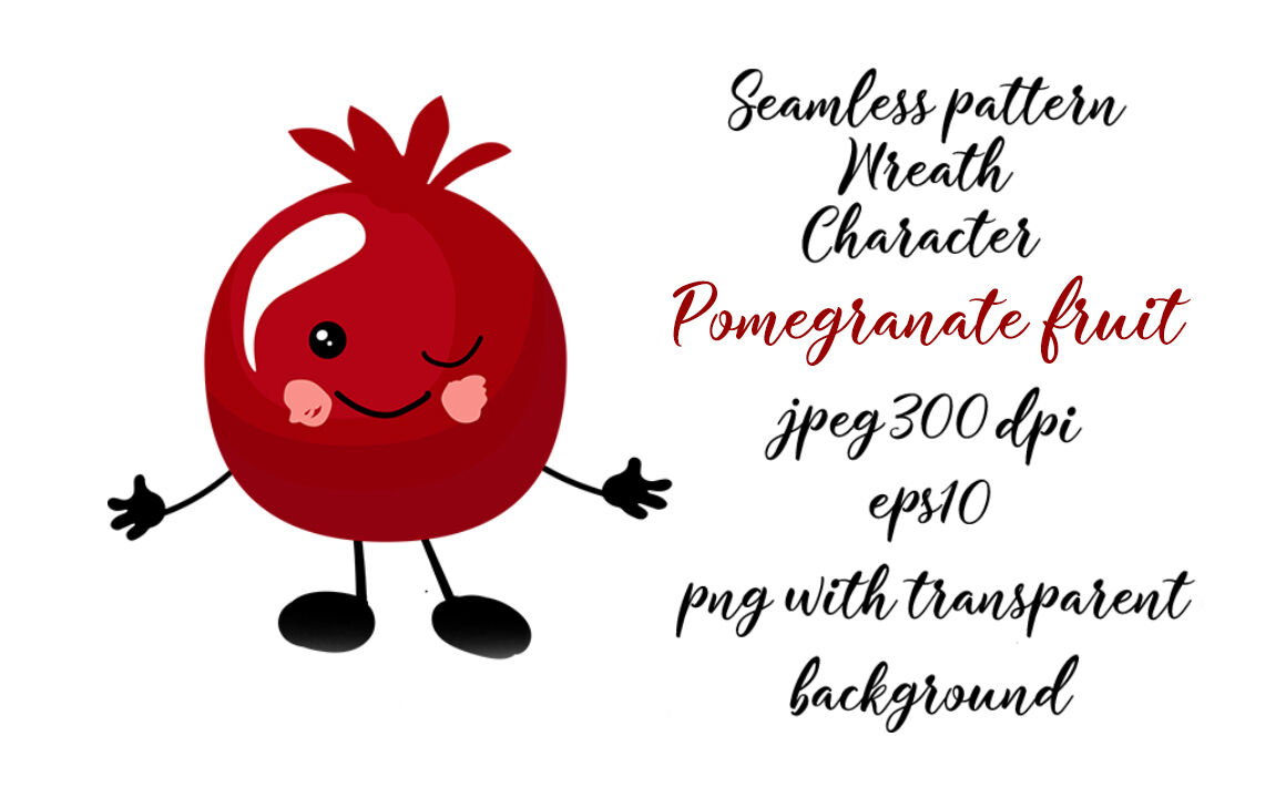 Funny Cartoon Characters Pomegranate Fruit By Annetart Thehungryjpeg Com