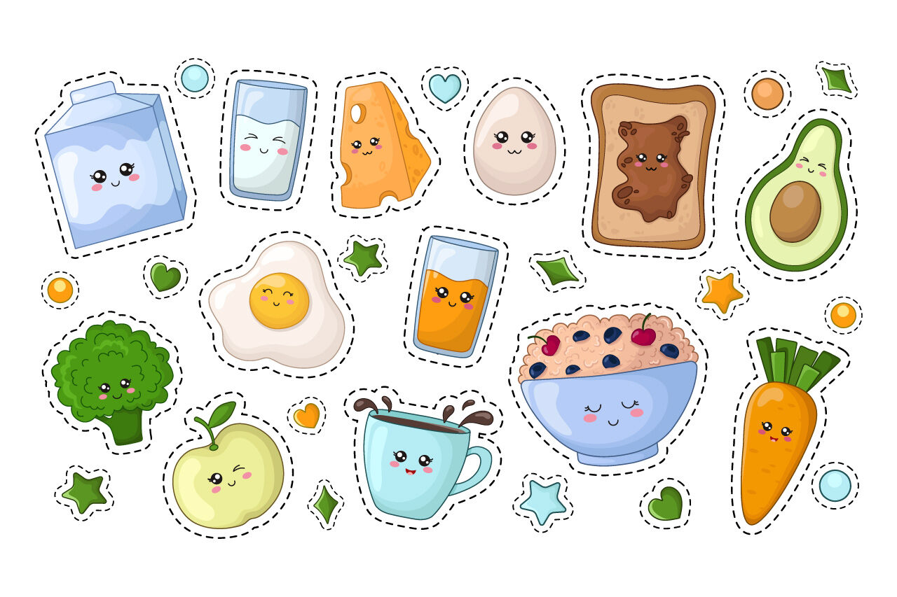 Paper Paper & Party Supplies Stickers Cute Food Stickers etna.com.pe