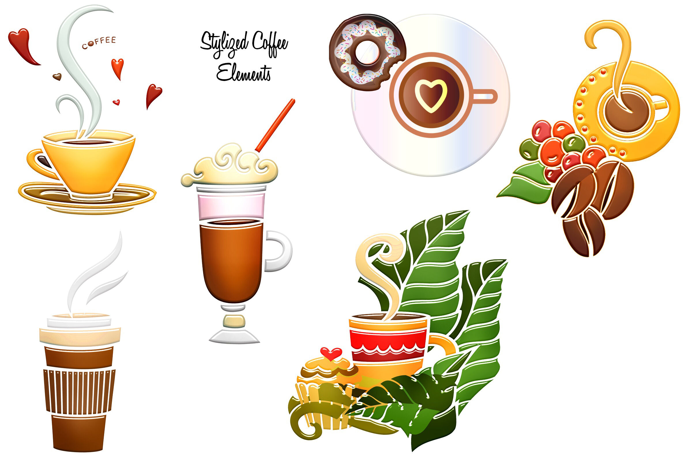 Coffee Illustuations And Elements Clip Art By Me And Amelie Thehungryjpeg Com