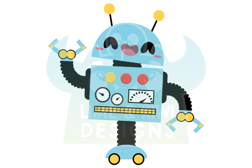 Cute Robots Clipart Digital Download Robots PNG Sublimation 