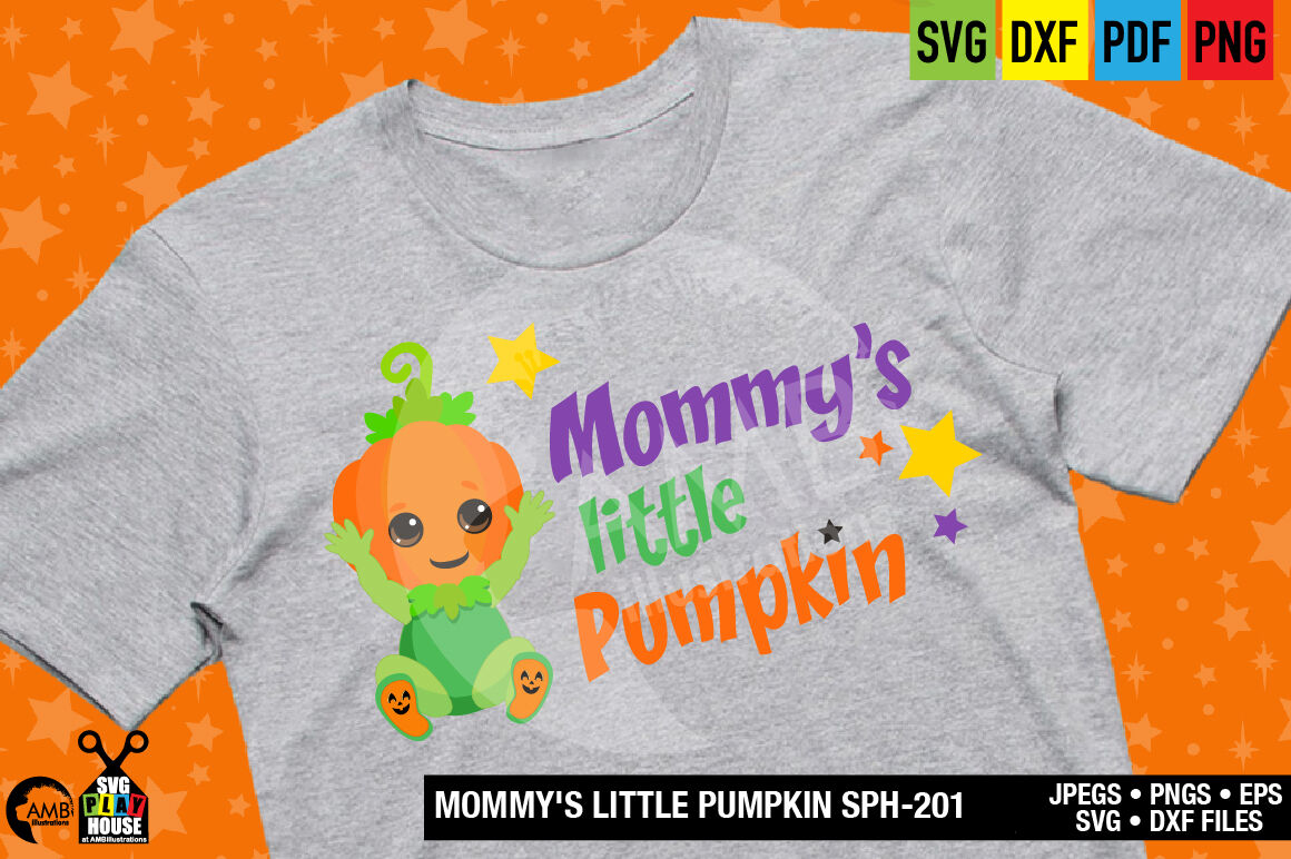 Halloween Svg Mommys Little Pumpkin Stars Pumpkin Sph 201 By Ambillustrations Thehungryjpeg Com