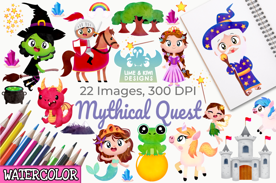 going on a quest clipart of children