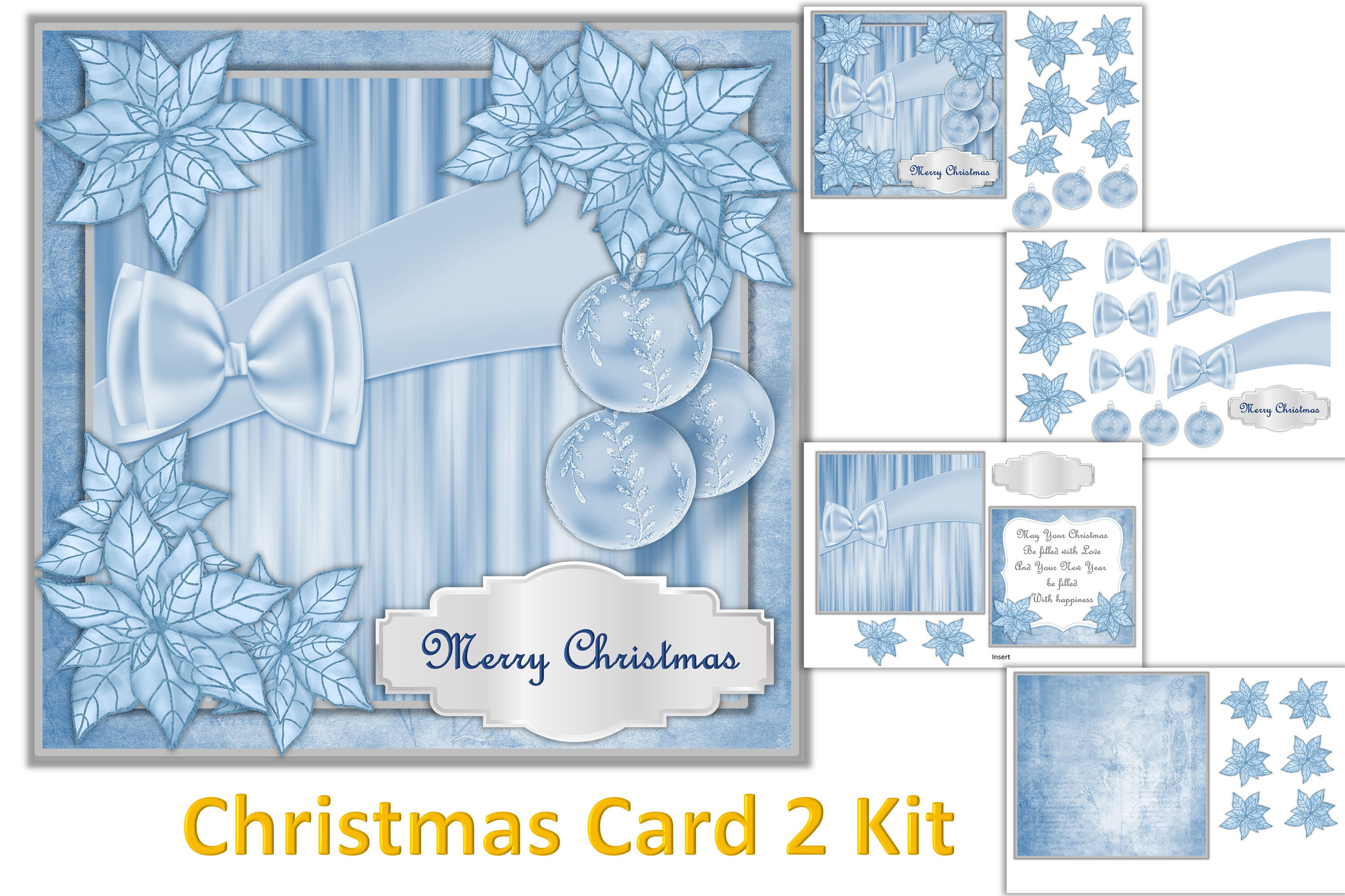 Christmas Card Making Kit Printable and With Free Clipart By The Paper  Princess | TheHungryJPEG.com