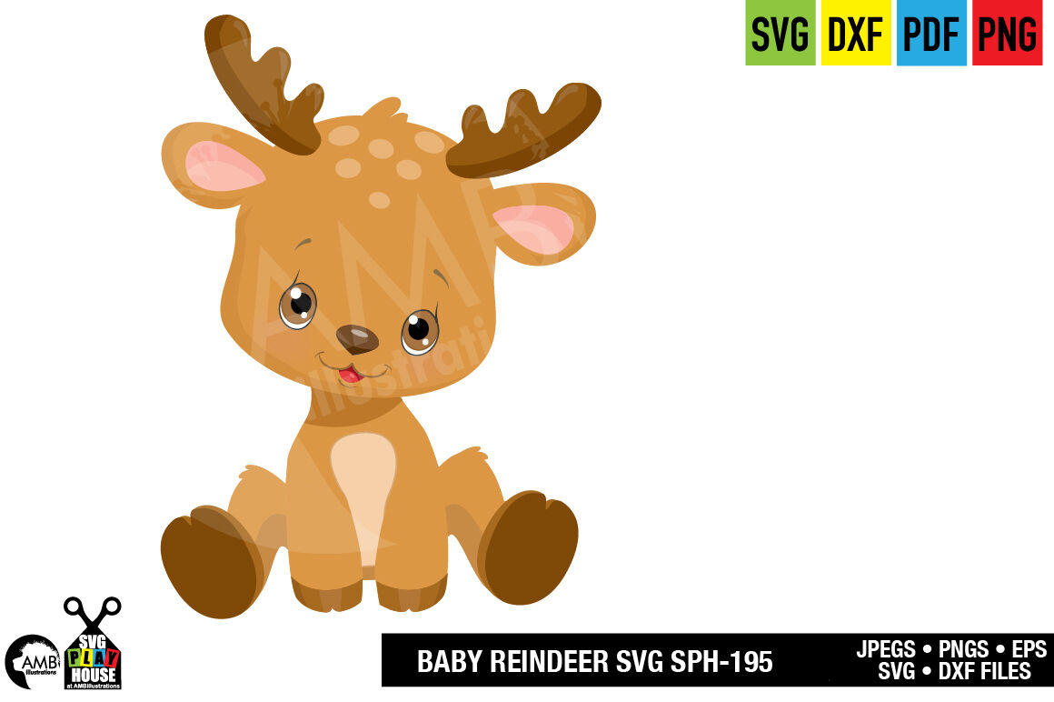 Baby reindeer svg, Baby, cricut, cutting filse SPH-195 By AMBillustrations | TheHungryJPEG.com