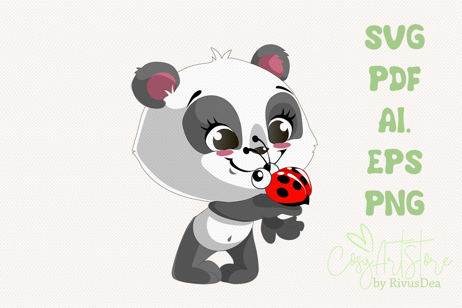 Download Smiling Panda Svg Download Ladybug Panda Png Cute Baby Animal Cut By Rivus Art Thehungryjpeg Com