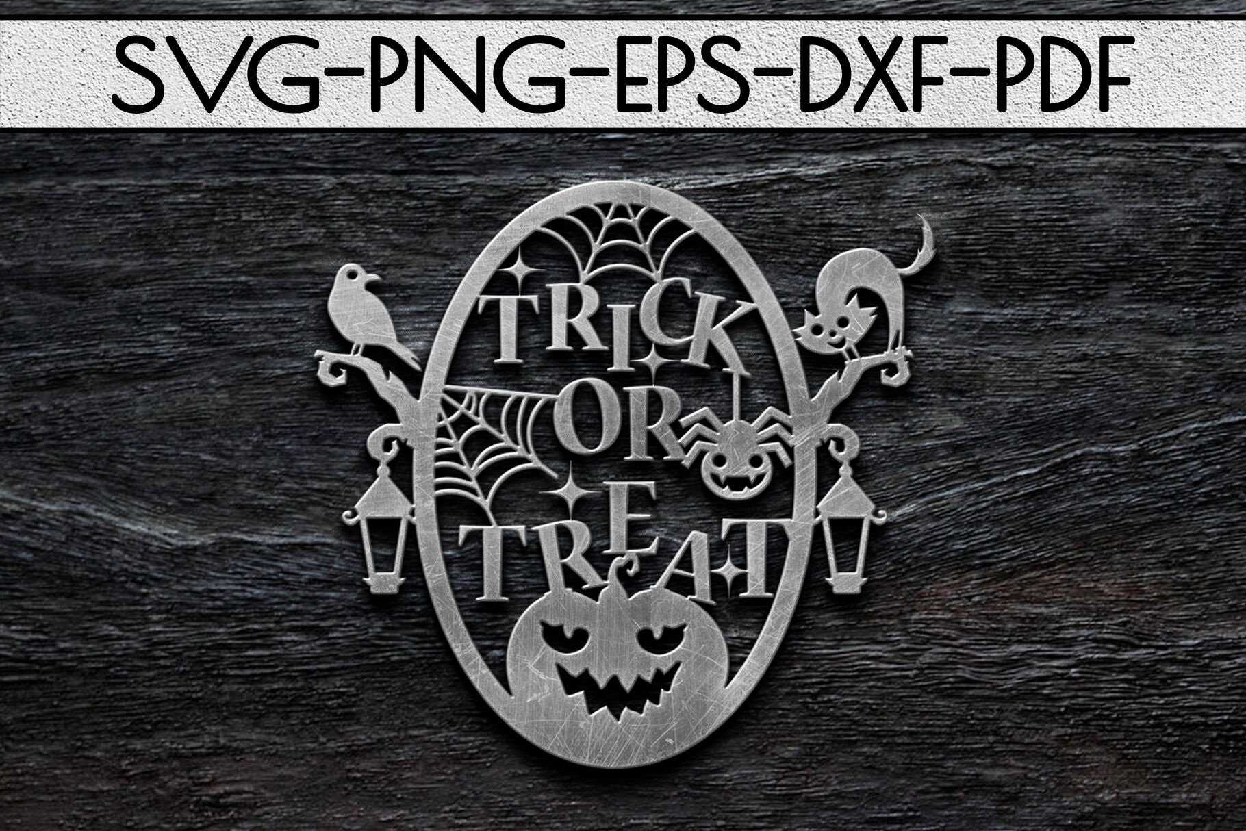 Download Trick Or Treat Papercut Template, Halloween Decor SVG, PDF ...