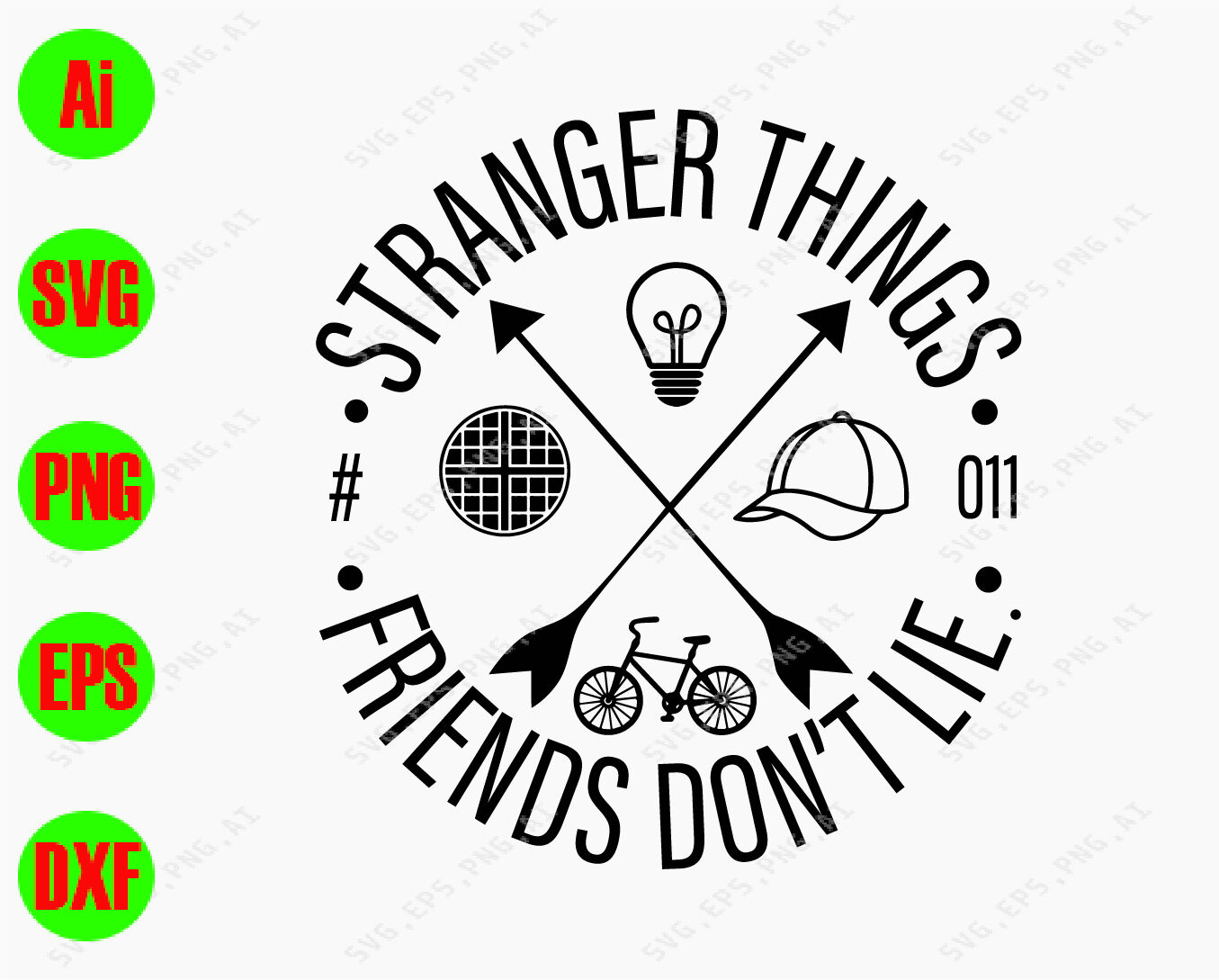 Stranger things friends don't lie svg, dxf,eps,png ...