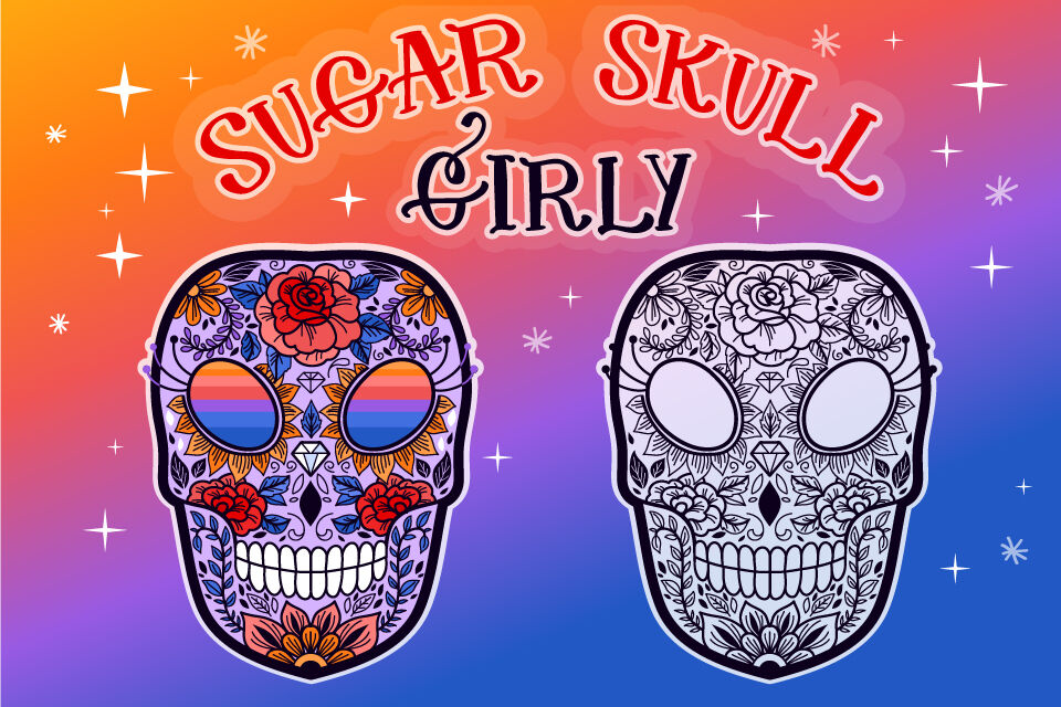 Download Sugar Skull Girly SVG Cut File By Tatiana Cociorva Designs | TheHungryJPEG.com