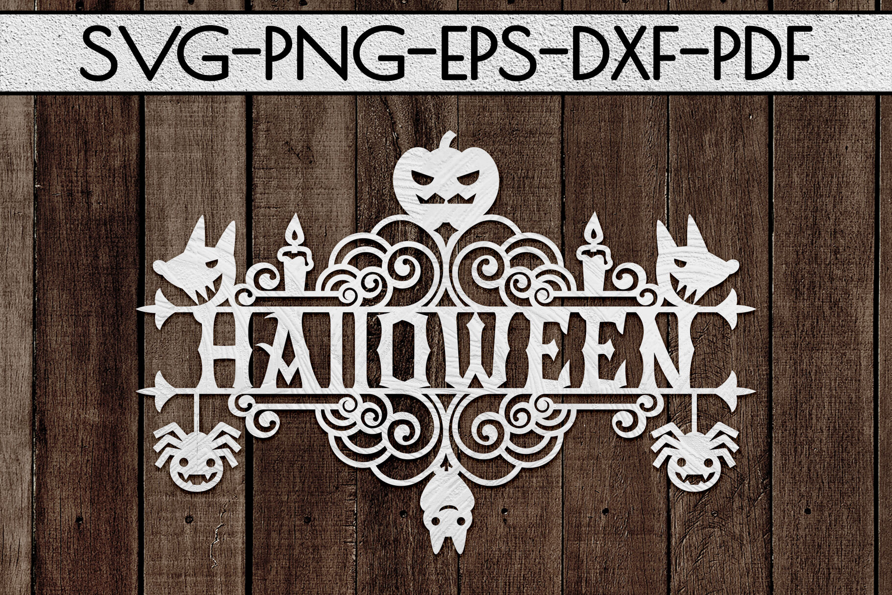 Download Halloween Sign Design Papercut Template, Spooky SVG, PDF ...