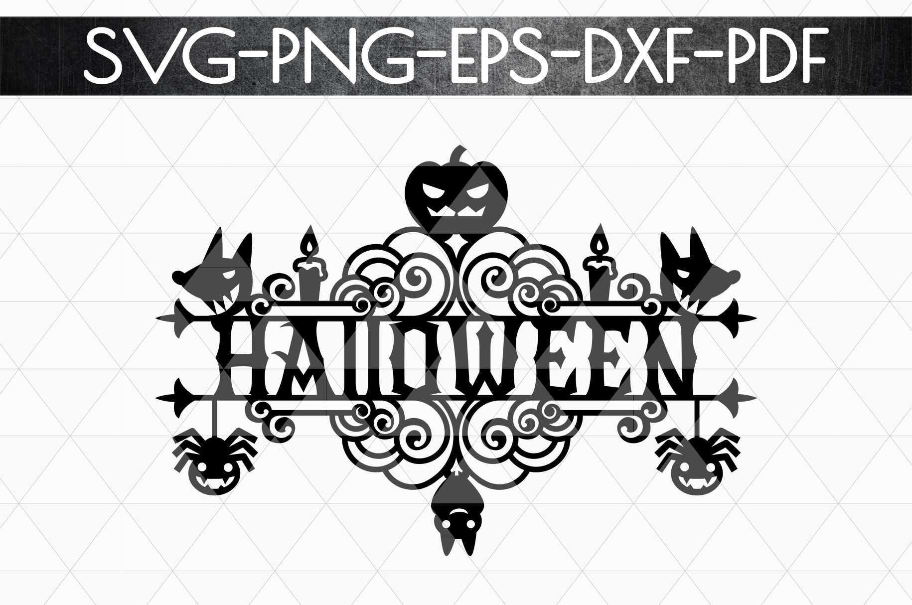 Halloween Sign Design Papercut Template Spooky Svg Pdf By Mulia Designs Thehungryjpeg Com
