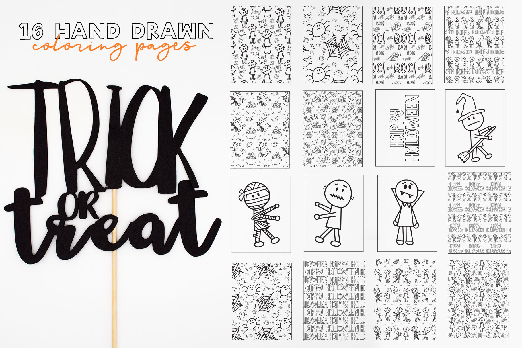 Halloween Coloring Pages + Monster Activity By Dansie Design