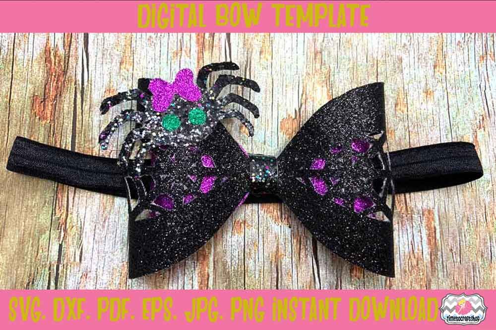 Halloween Spider Web Hair Bow Template Svg Dxf Pdf Eps Jpg Png By Timetocraftshop Thehungryjpeg Com